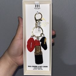 Lip Stick And Heels Bag Charm With Tags