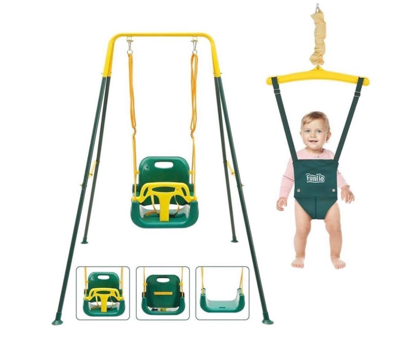 Taleco Gear 2 in 1 Toddler Swing & Baby Jumper with 4 Sandbags for Stability, Foldable Baby Swing Outdoor & Indoor Use, Easily Installable (G)