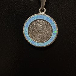 Silver Chain And Pendant Mayan