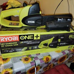 Ryobi One +Lithium 18v Cordless 10inch Chain Saw