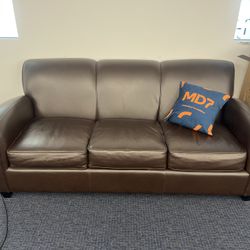 Brown Leather Couch 