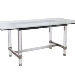 72” Glass Acrylic Dining Table Brand New In Box