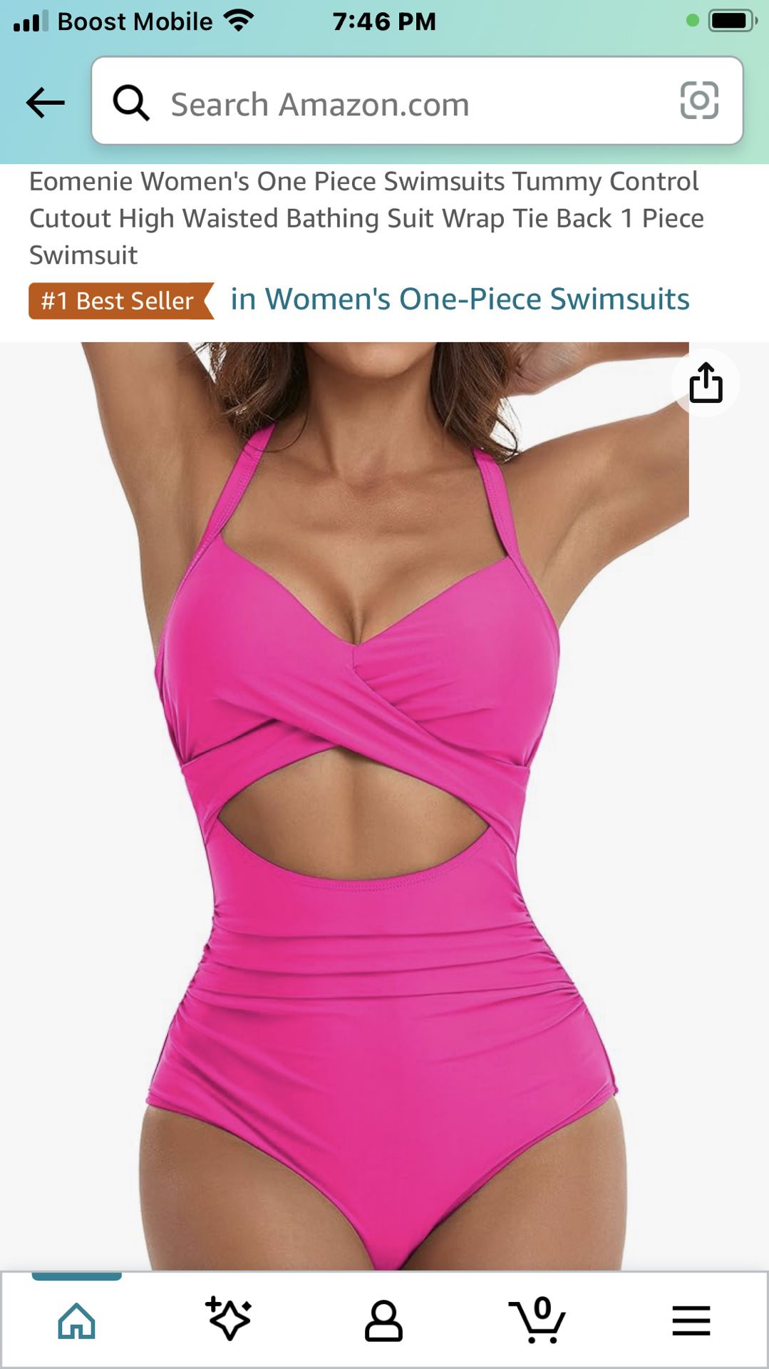 One Pice Hot Pink Bathing Suit