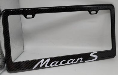 BRAND NEW PORSCHE MACAN S 100% Real Carbon Fiber License Plate Frame Tag Cover Original 3K