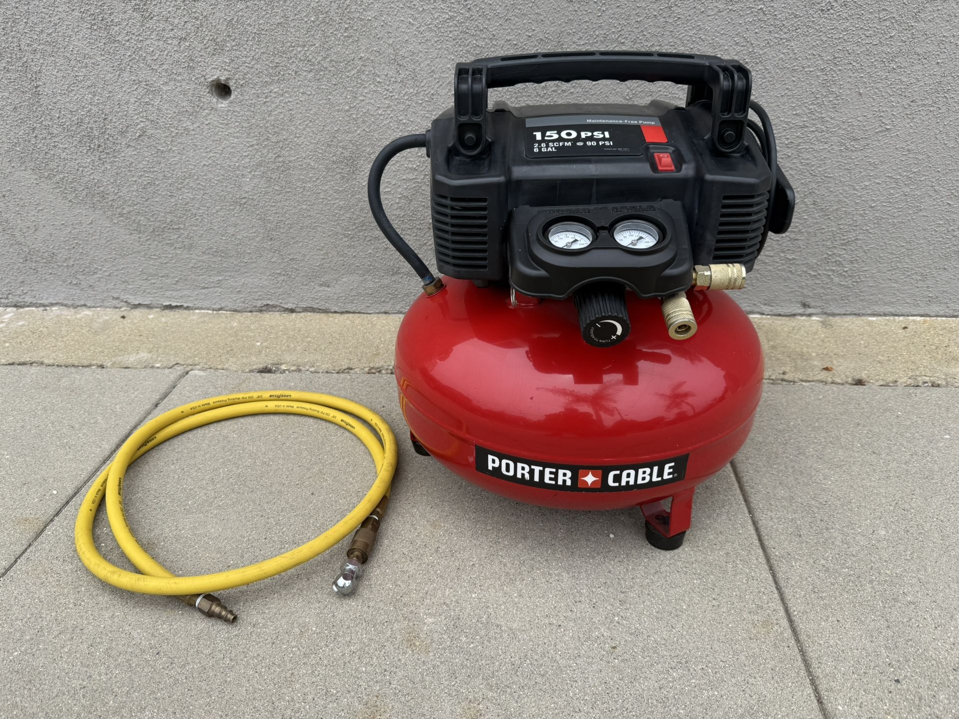 Porter Cable Electric Air Compressor 6 Gallon 150 PSI