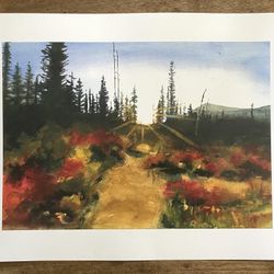 Snow lake Trail Signed Watercolor Print By West Seattle Artist 