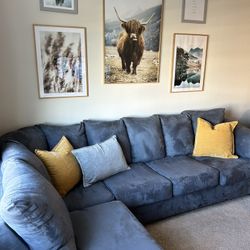 Darcy Blue Left Chaise Sectional Sofa