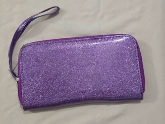 Purple glitter wallet