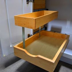Wood Pull Out Drawer For Vanity, Roll Out Organizer