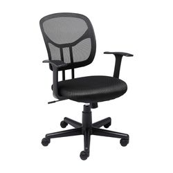 Amazon Basics Breathable Mesh Mid-Back Office Chair with Armrests, Lumbar Support, 360-Degree Swivel, Adjustable Height, Black