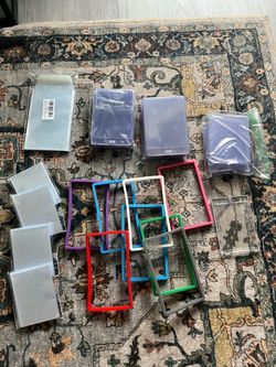 Trading Card Supplies Lot – Sleeves, Toploaders & Frames