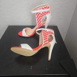 Orange & White Size Knit Shoe