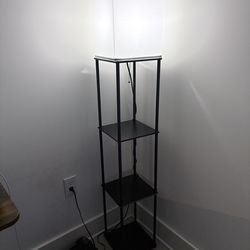 4-Tier Modern Shelf Floor Lamp with Bluetooth LED Bulb, Display Floor Lamp