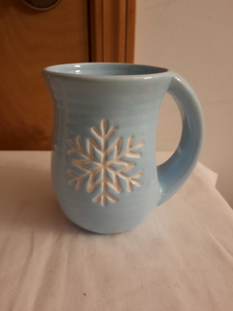 Merry Makers Debossed Snow Flake,Cozy Mug In Blue