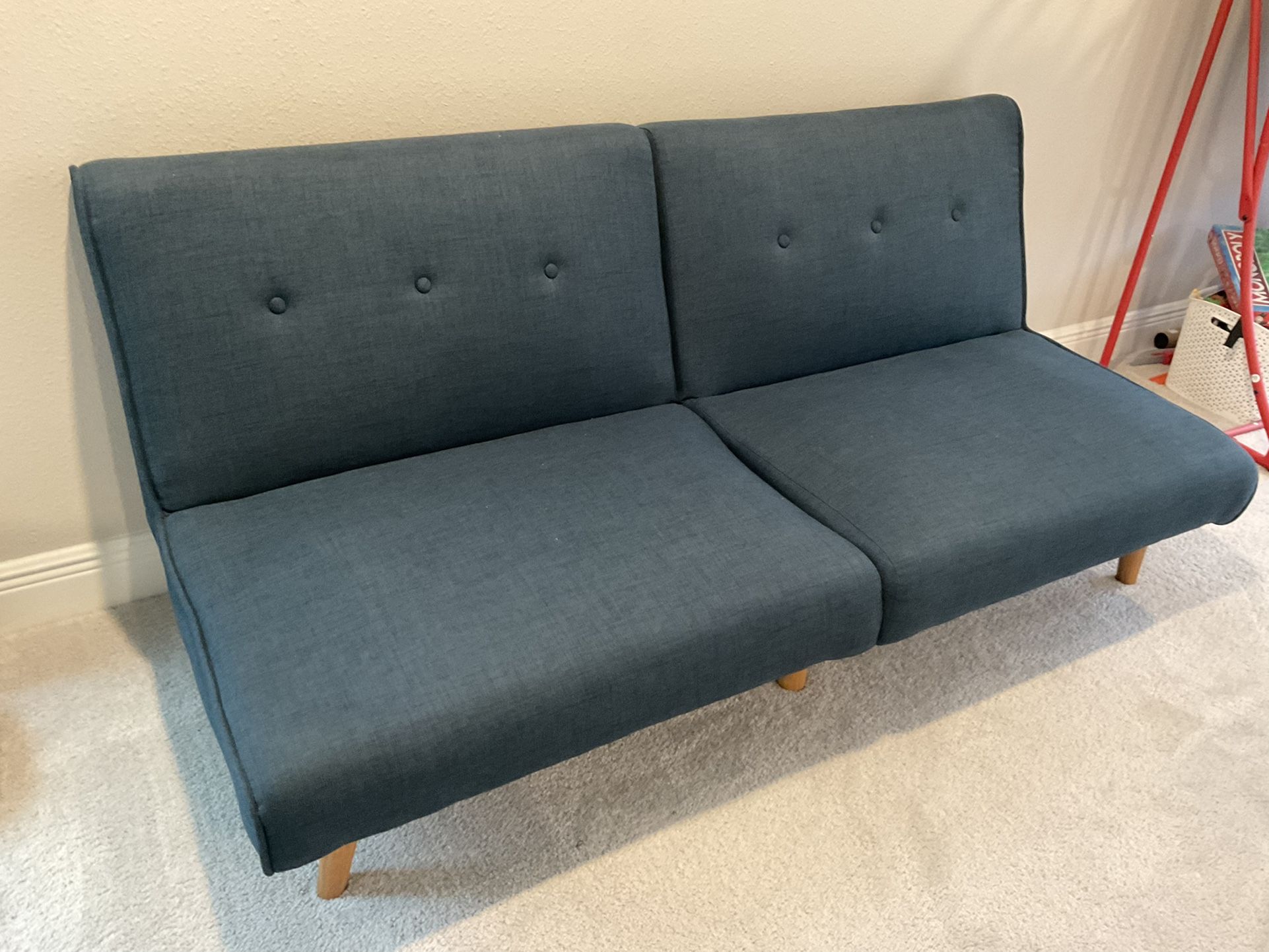 Sofa Futon Linen Blue For Sale