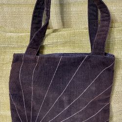 HURLEY CORDUROY BROWN SHOULDER PURSE BAG