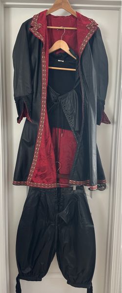Genuine Leather Pirate / Renaissance Faire Costume – 3 Piece – XS 0-2 – Unisex
