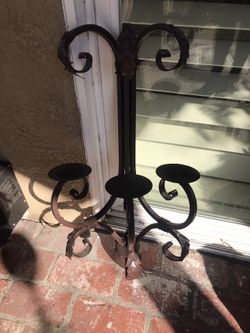 Wrought iron candle holder