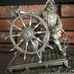 Nautical Pewter Sculpture Into The Storm