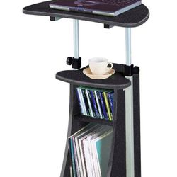 NEW! Techni Mobili Sit-to-Stand Rolling Laptop Cart with Storage, 22"W x 16"D x 43"H, Graphite