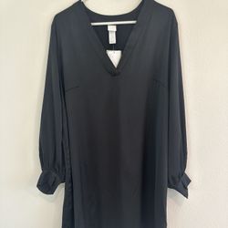 H&M Satin Relaxed Fit Long Sleeve  Short Dess