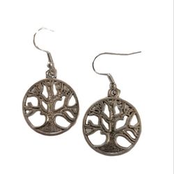 ARTESAN ORIGINAL DESIGN TITANIUM  QUALITY SILVER  NEW  TREE OF LIFE EARRINGS