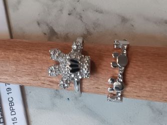 Disney Mickey Mouse Sterling Silver Rings size 6-7