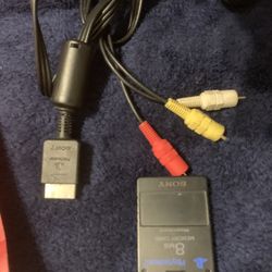 ps2 tv corde and memory card 