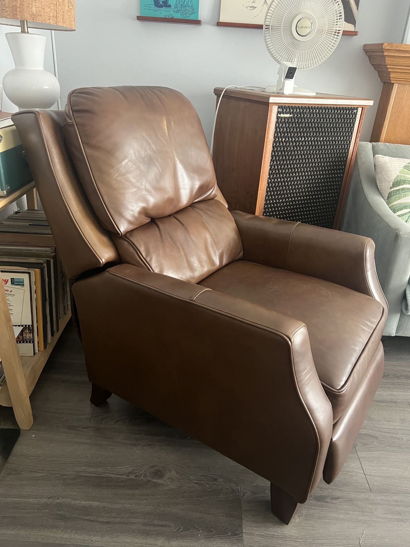 Brown Leather Recliner - living spaces, good condition