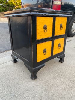 Asian style cabinet drawers nightstand table