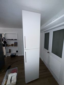 White tall pantry cabinet
