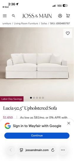 Lucia 92.5'' Upholstered Sofa