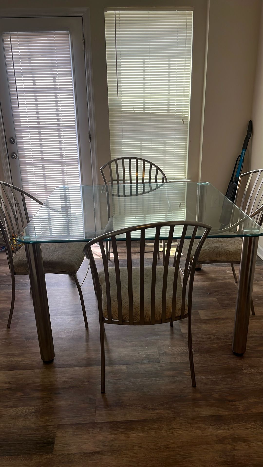 Glass Table and 4 Chairs