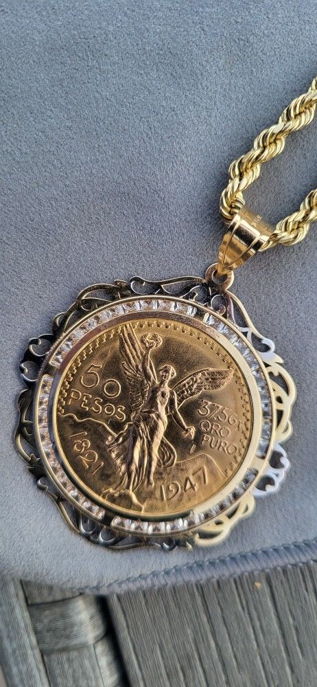 22k Gold Centenario With 14k Gold Bezel