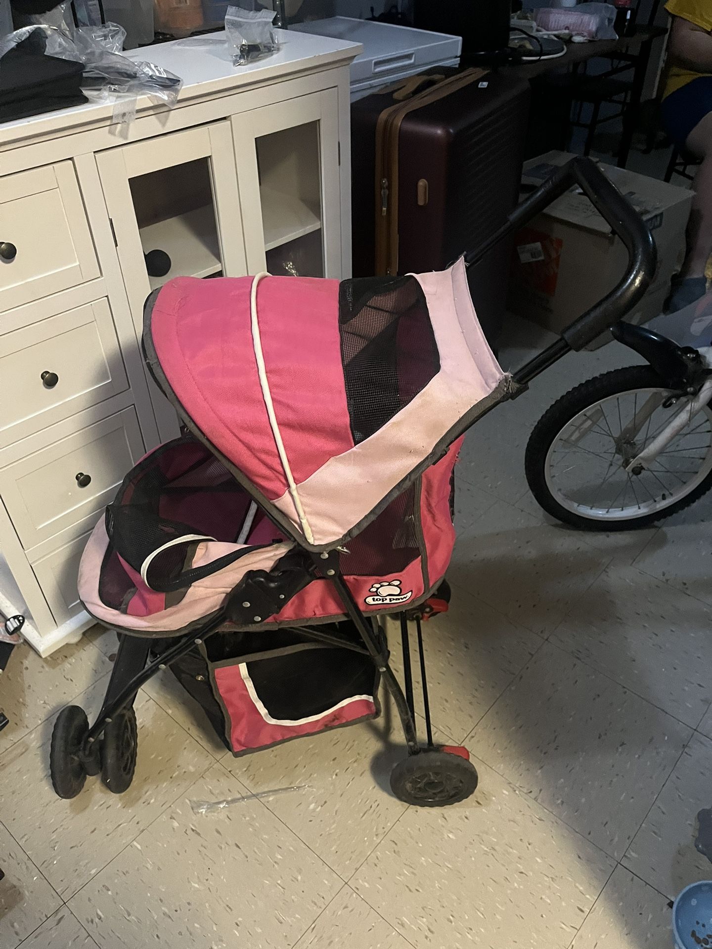 Top Paw Pink Pet Stroller Used In Good Condition 
