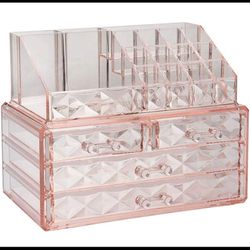 Makeup Organizer Jewelry and Cosmetic Boxes with Brush Holder