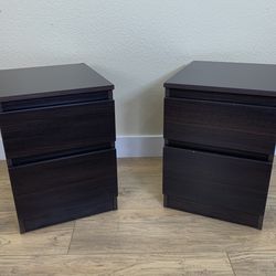 Pair of IKEA Malm nightstands (espresso)