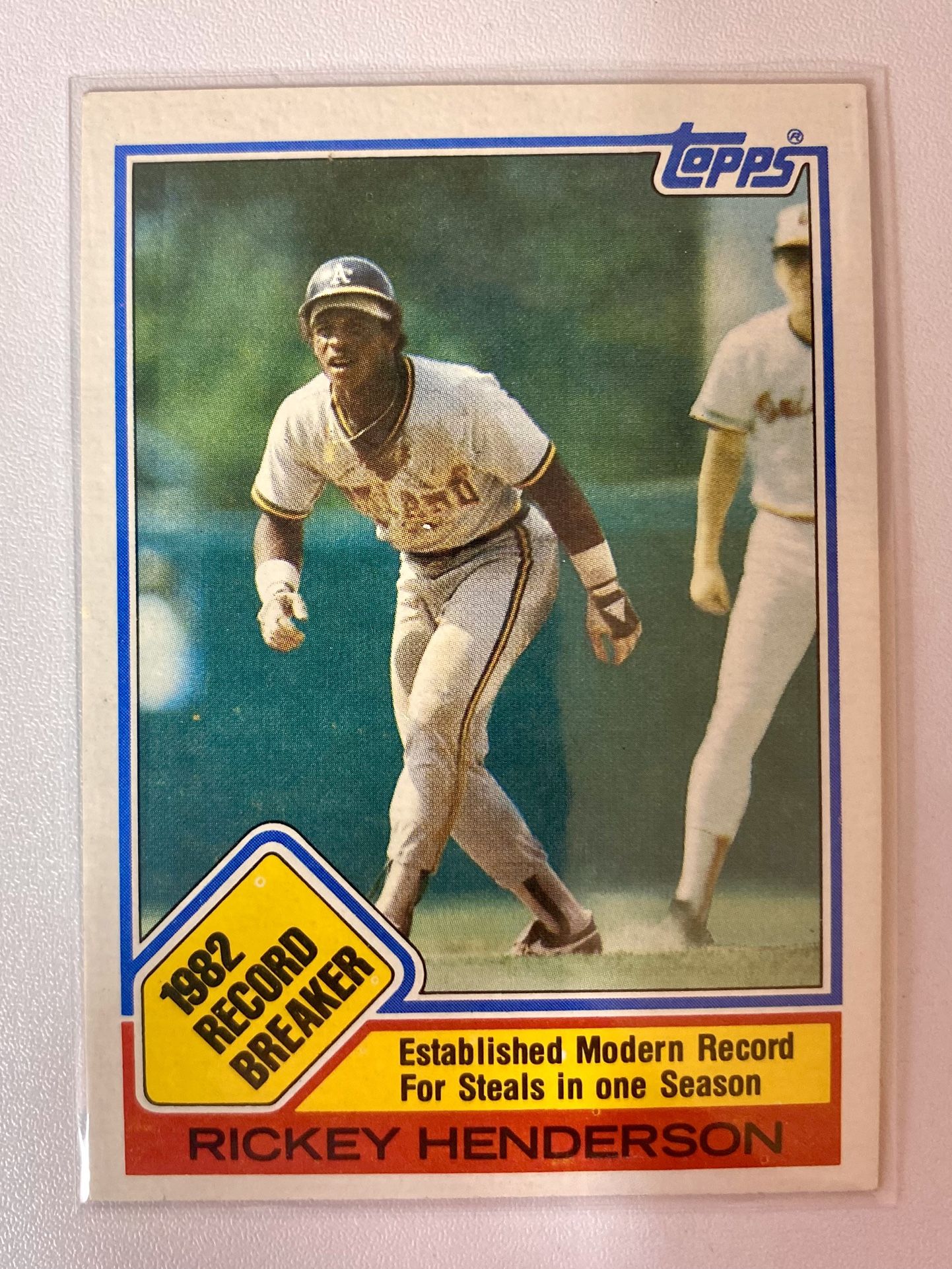 Rickey Henderson 1983 Topps 1982 Record Breaker Card