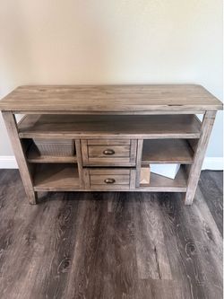 Rustic Gray Wood TV Stand / Media Console Table