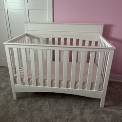 White Crib & Mattress
