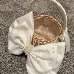 Flower Girl Basket And Dress Bow