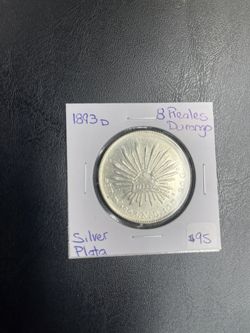 1893D Mexican Silver Coin 8 Reales