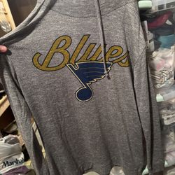 Womens Medium Blues Mock Neck Sweater Material Shirt Pullover 