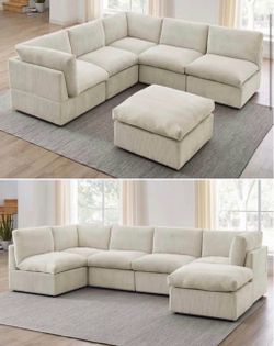 Sectional Cream/Beige Sofa/Couch
