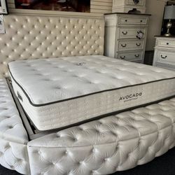 Beige color Round Storage bed frame