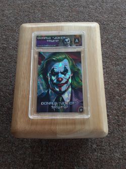 Donald Trump "Joker" Slab Cracked Ice REFRACTOR Original Art Novelty Card 