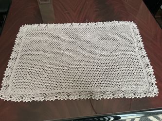 21” x 29” elegant Handmade Crochet Rectangular brown  doily