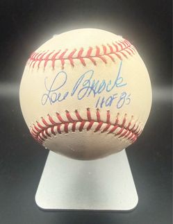 Lou Brock signed baseball COA