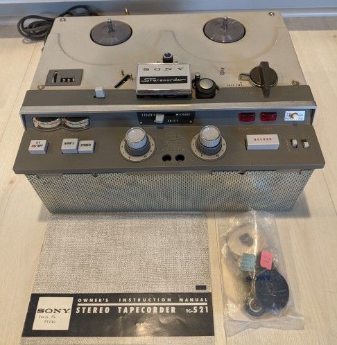 Vintage Sony Reel to Reel Tape Deck with Accessories