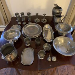 Various Pewter Dining Pieces